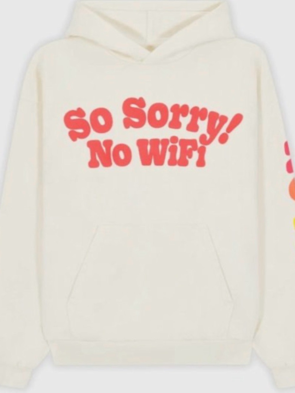 MadHappy “So Sorry No WiFi”Cream Graphic Hoodie Sweatshirt - Sold Out!